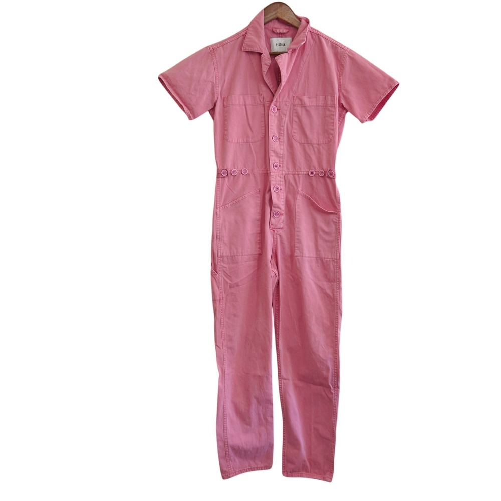 pistola Pink Short-Sleeve Utility Jumpsuit